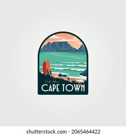 cape town national park logo patch vector illustration design, south africa national park badge design