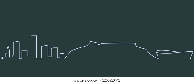 Cape Town Single Line Skyline