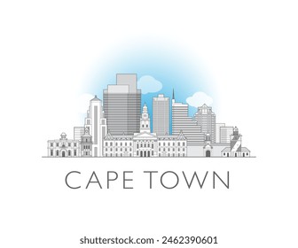 Cape Town skyline cityscape illustration