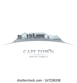 Cape Town South Africa city skyline silhouette. Vector illustration