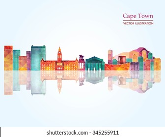 Cape Town South Africa Detailed Skyline. Vector Illustration