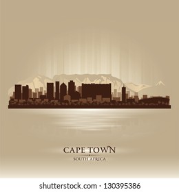 Cape Town South Africa Skyline City Silhouette