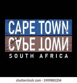 Cape Town South Africa vector design on white background.