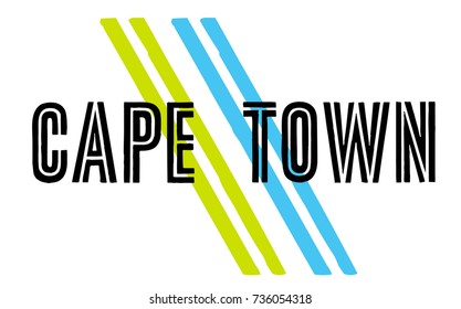 Cape town sticker. Authentic design graphic stamp. Original series