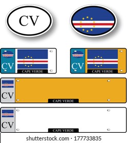 cape verde auto set against white background, abstract vector art illustration, image contains transparency