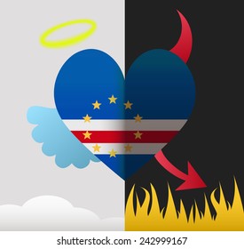 Cape Verde background of a heart half demon half angel