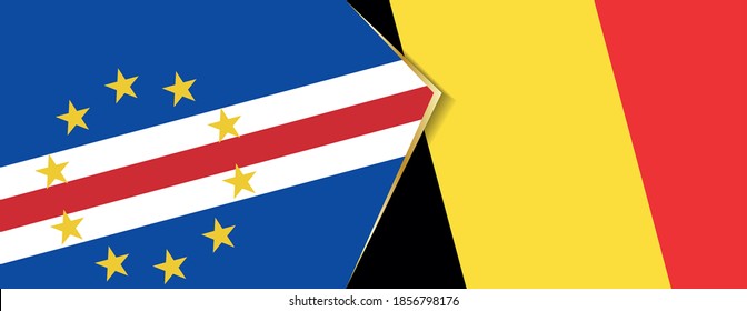 Cape Verde and Belgium flags, two vector flags symbol of relationship or confrontation.