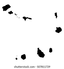 Cape Verde black map on white background vector