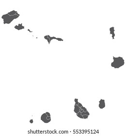 Cape Verde black map on white background vector
