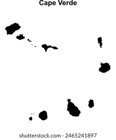 Cape Verde blank outline map design