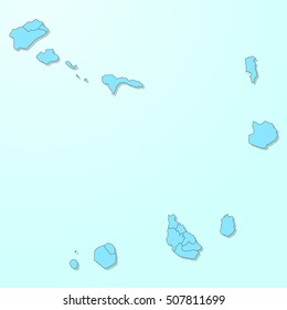Cape Verde blue map on degraded background vector