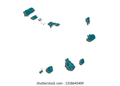 cape Verde blue map vector.capeVerde map - blue pastel graphic background . Vector illustration eps 10.High detailed blue vector map - Cape Verde. - Vector