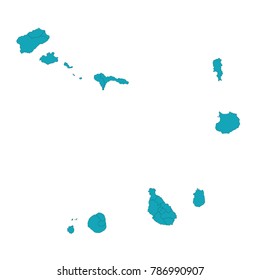 cape Verde blue map vector.capeVerde map - blue pastel graphic background . Vector illustration eps 10.High detailed blue vector map - Cape Verde.