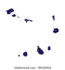 cape Verde blue map vector.capeVerde map - blue pastel graphic background . Vector illustration eps 10.High detailed blue vector map - Cape Verde.