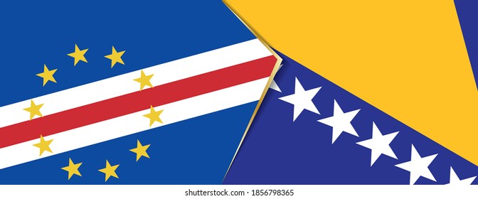 Cape Verde and Bosnia and Herzegovina flags, two vector flags symbol of relationship or confrontation.