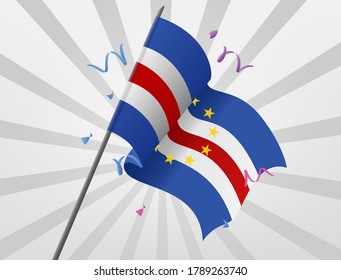 The Cape Verde celebrations flag flew at a height