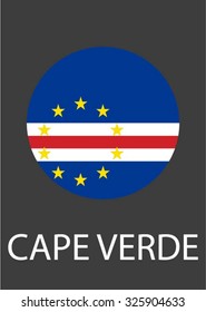 Cape Verde circle flag - vector icon