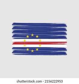 Cape Verde colorful brush strokes painted national country flag icon