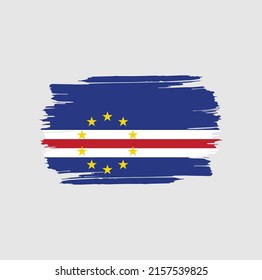 Cape Verde colorful brush strokes painted national country flag icon