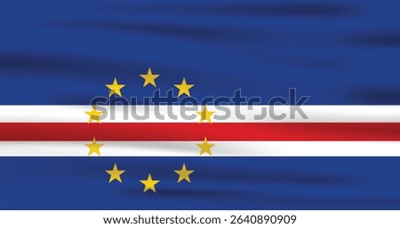 Cape Verde Country Flag 3d. Official Cape Verde Flag With Original Color and Size Proportion