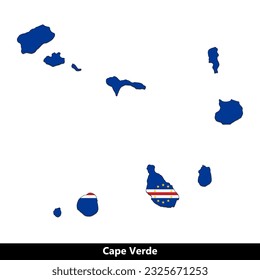 Cape Verde Country - Flag Map