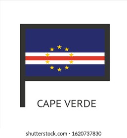 
cape verde country flag symbol icon with a white background