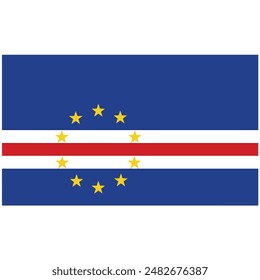 Cape Verde Country Flag Vector Design, Eps File 