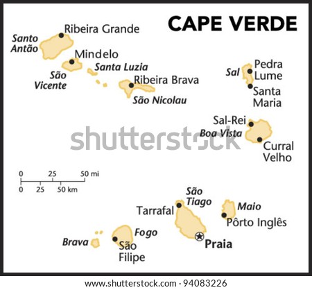 Cape Verde Country Map