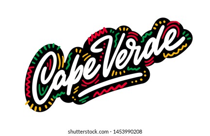 Cape Verde country textsuitable for a logo icon or typography design