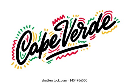 Cape Verde country textsuitable for a logo icon or typography design