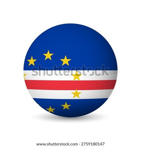 Cape Verde flag - 3D sphere in colours of flag representing a country cultural identity and heritage. The essence of national pride and unity. Vector object on white background.