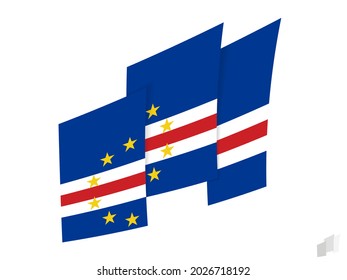 Cape Verde flag in an abstract ripped design. Modern design of the Cape Verde flag. Vector icon.