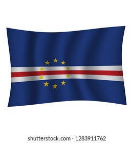 Cape Verde flag background with cloth texture. Cape Verde Flag vector illustration eps10. - Vector