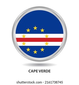 Cape Verde flag badge icon, button, vector series