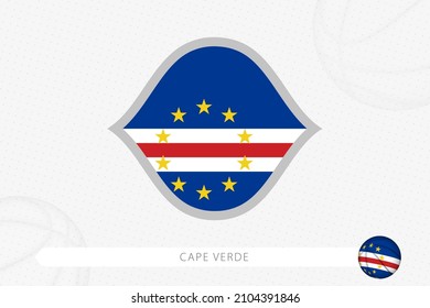 Cape Verde flag for basketball competition on gray basketball background. Sports vector illustration.