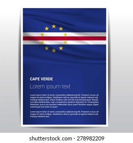 Cape Verde flag Brochure - Vector Flyer Cover Page Design