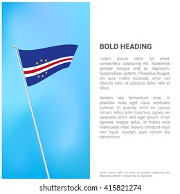 Cape Verde flag Brochure - Vector Flyer Cover Page Design