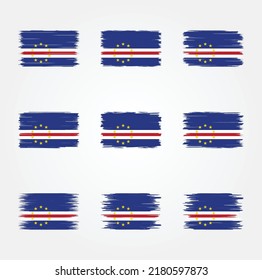 Cape Verde Flag Brush Collection. National Flag