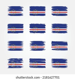 Cape Verde Flag Brush Collection. National Flag