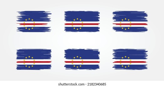 Cape Verde Flag Brush Collection. National Flag