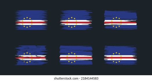 Cape Verde Flag Brush Collection. National Flag