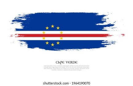 Cape Verde flag brush concept. Flag of Cape Verde grunge style banner background