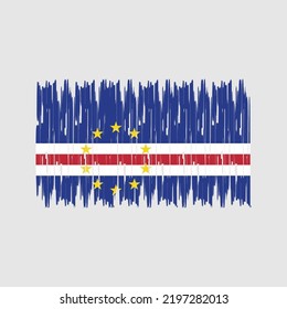 Cape Verde Flag Brush. National Flag