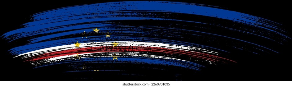 Cape Verde flag with brush paint textured isolated  on png or transparent background