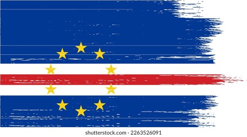 Cape Verde flag with brush paint textured isolated  on png or transparent background