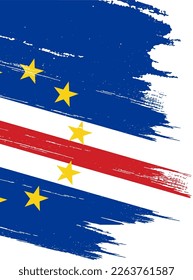 Cape Verde flag with brush paint textured isolated  on png or transparent background