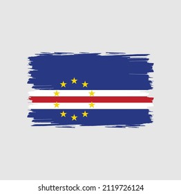 Cape Verde flag with brush stroke background
