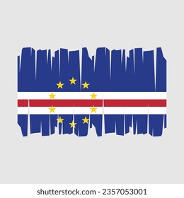 Cape Verde flag with brush stroke vector Illustration