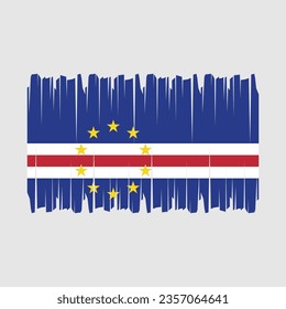 Cape Verde flag with brush stroke vector Illustration