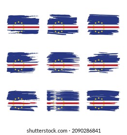 Pinceladas de pincel de bandera de Cabo Verde 